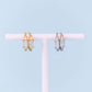 Silver Crystal Baguette Huggie Hoops