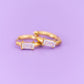 Crystal Baguette Huggie Hoops