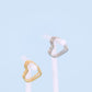 Silver Heart Huggie Hoops