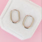 Silver Oval Huggie Hoops