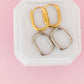 Silver Oval Huggie Hoops