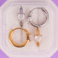 Silver Crystal Heart Huggie Hoops