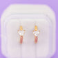 Crystal Heart Huggie Hoops