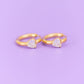 Crystal Heart Huggie Hoops