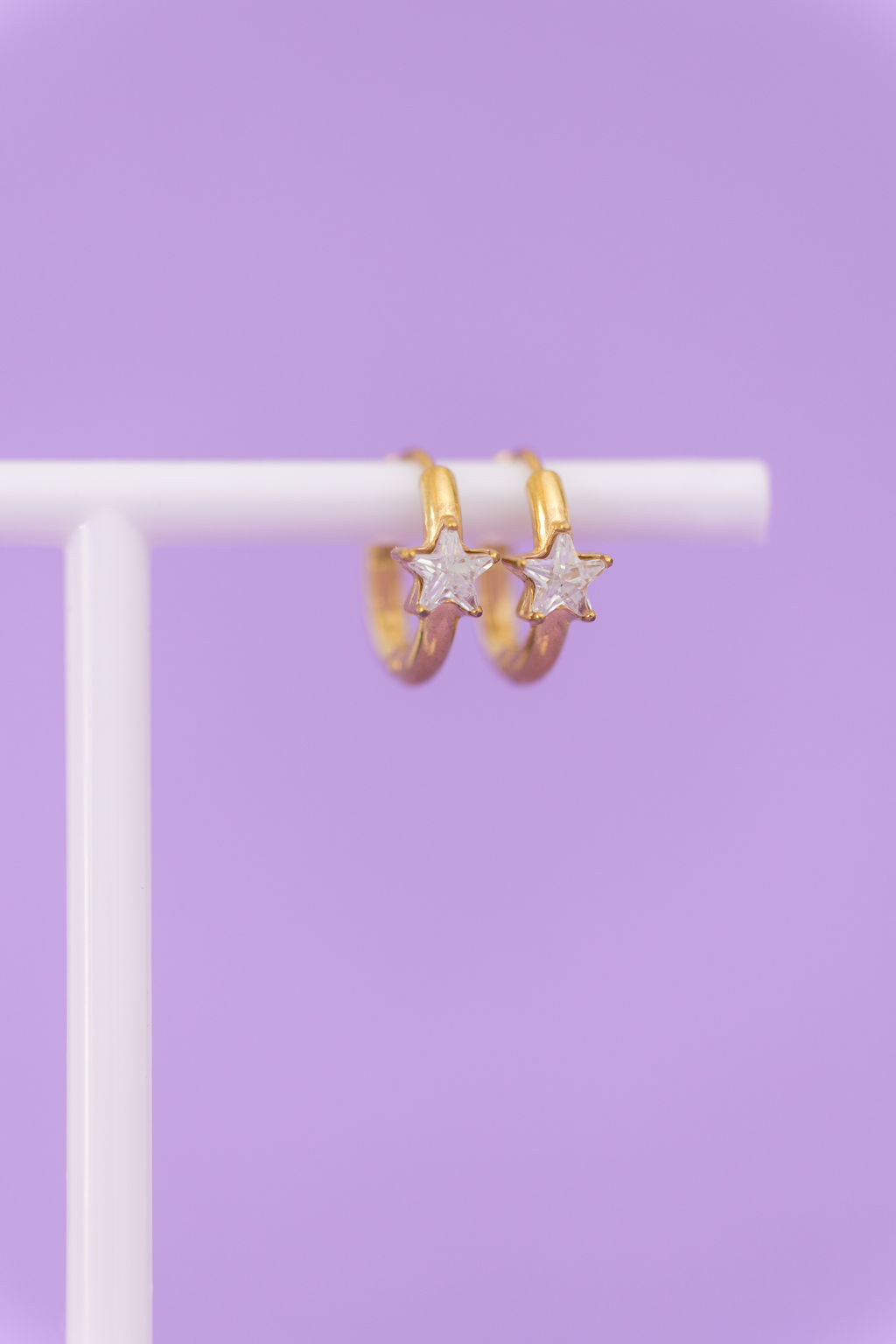 Crystal Star Huggie Hoops