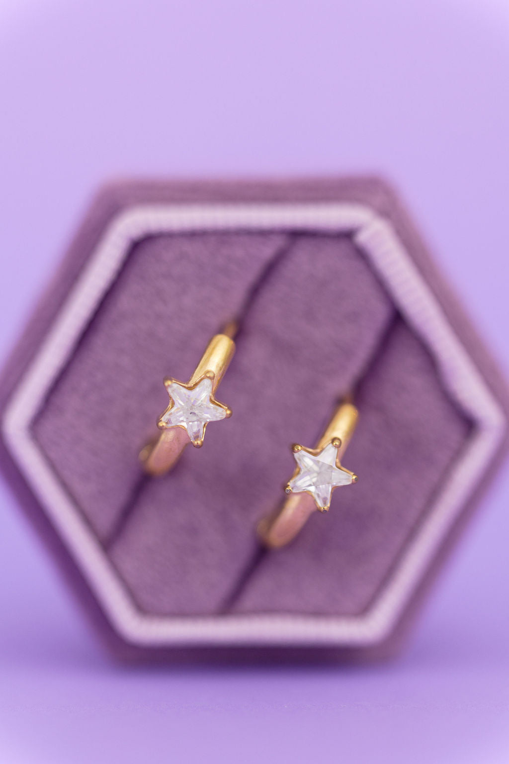 Crystal Star Huggie Hoops