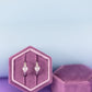 Silver Crystal Heart Huggie Hoops