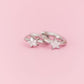 Silver Crystal Star Huggie Hoops