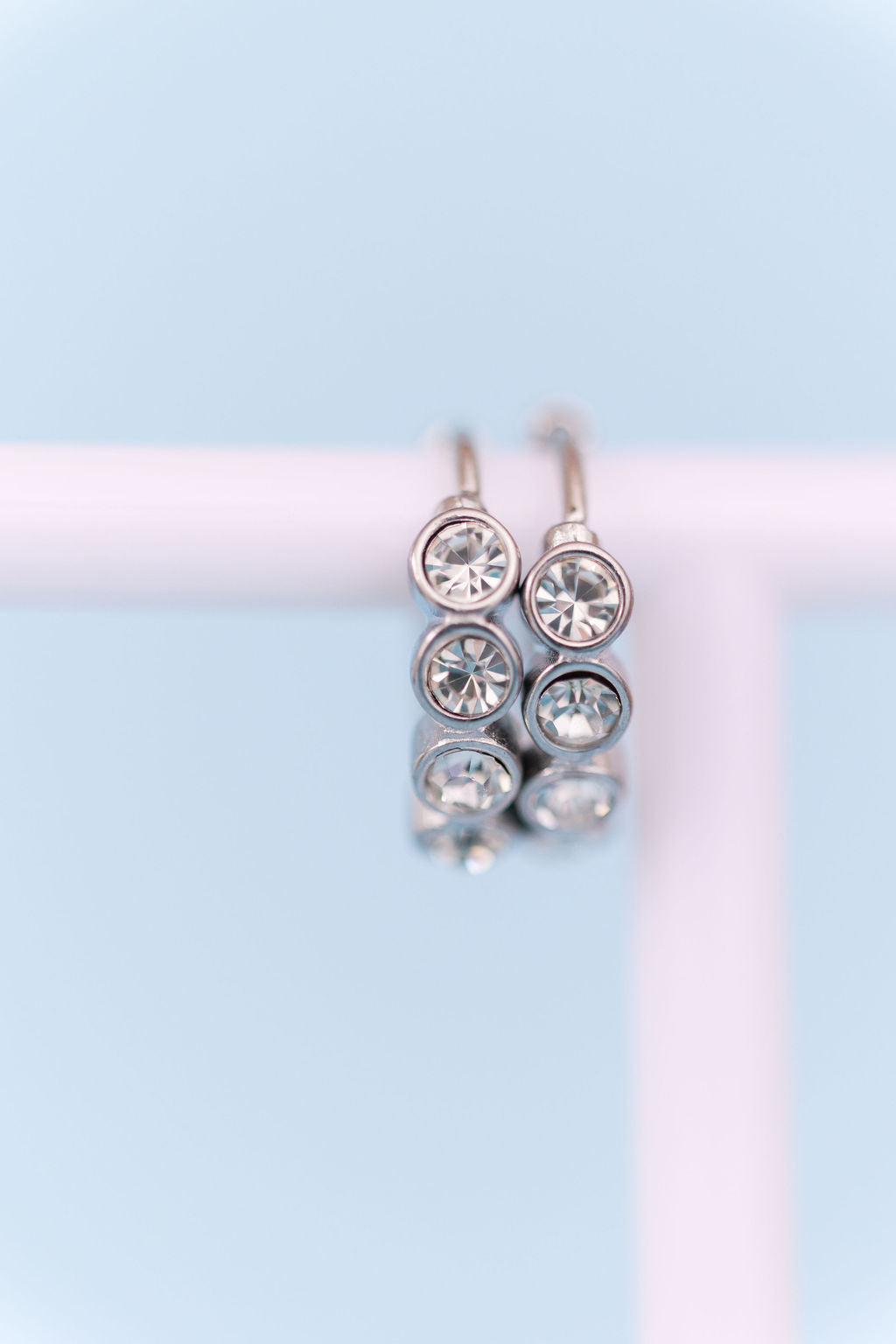 Silver Dewdrop Huggie Hoops