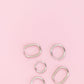 Silver Oval Huggie Hoops