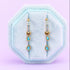 Teardrop gemstone huggie charms and stud earrings bundle
