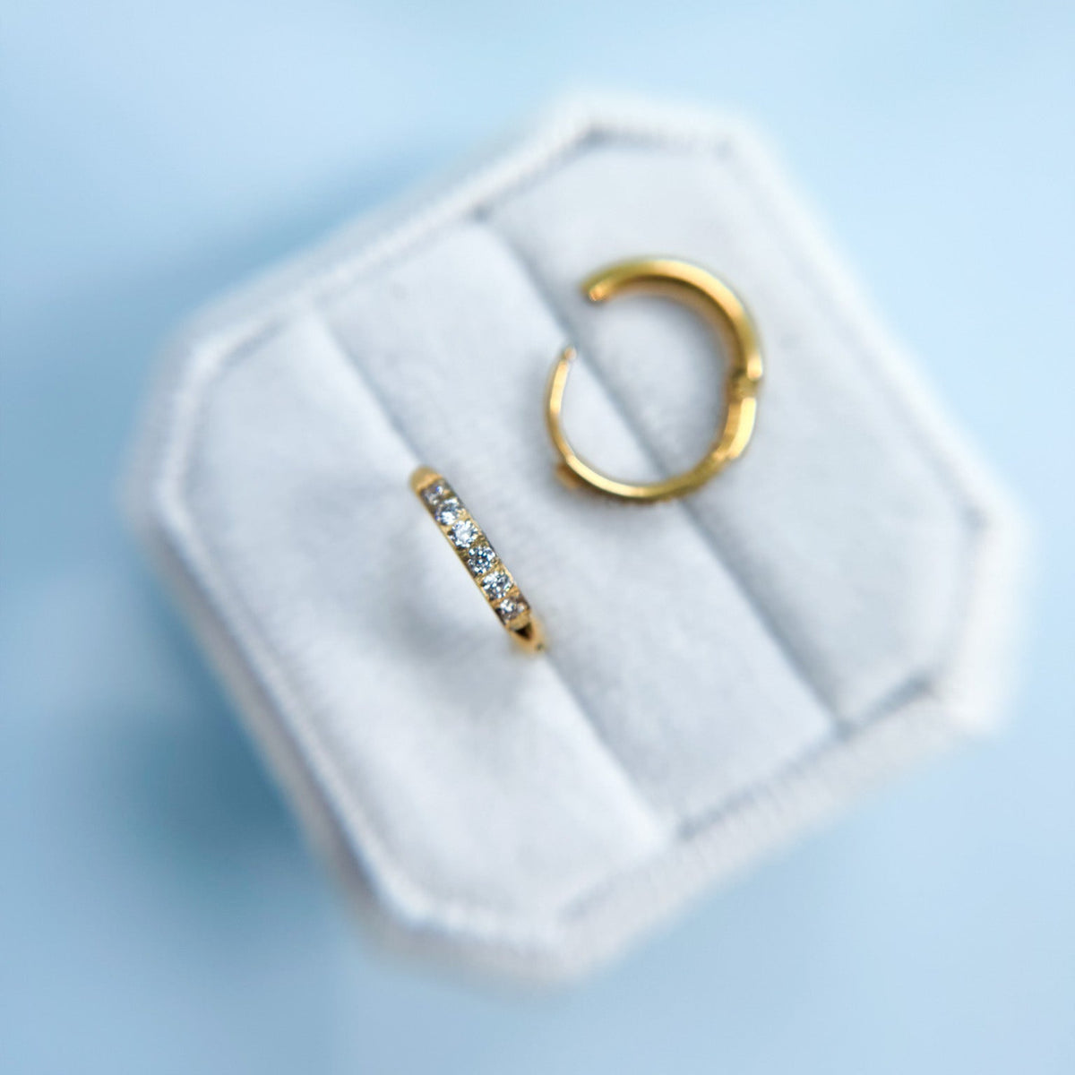 CZ huggie hoop earrings