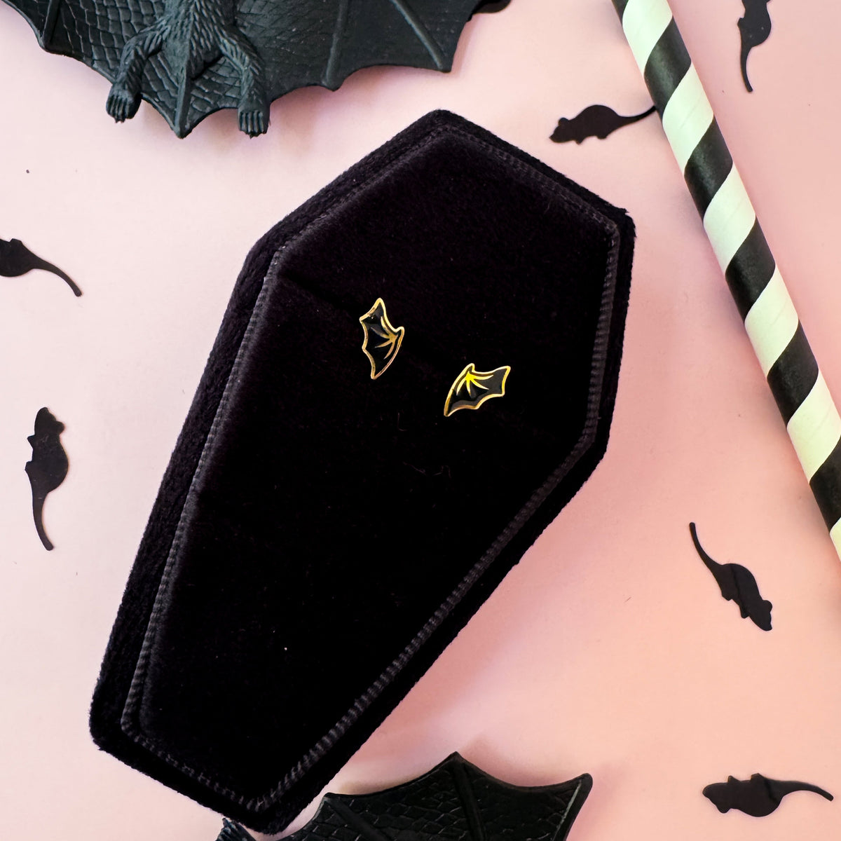 Pair of bat wing stud earrings