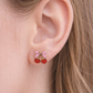 Bow Cherry Stud Earrings