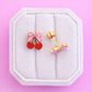 Bow Cherry Stud Earrings
