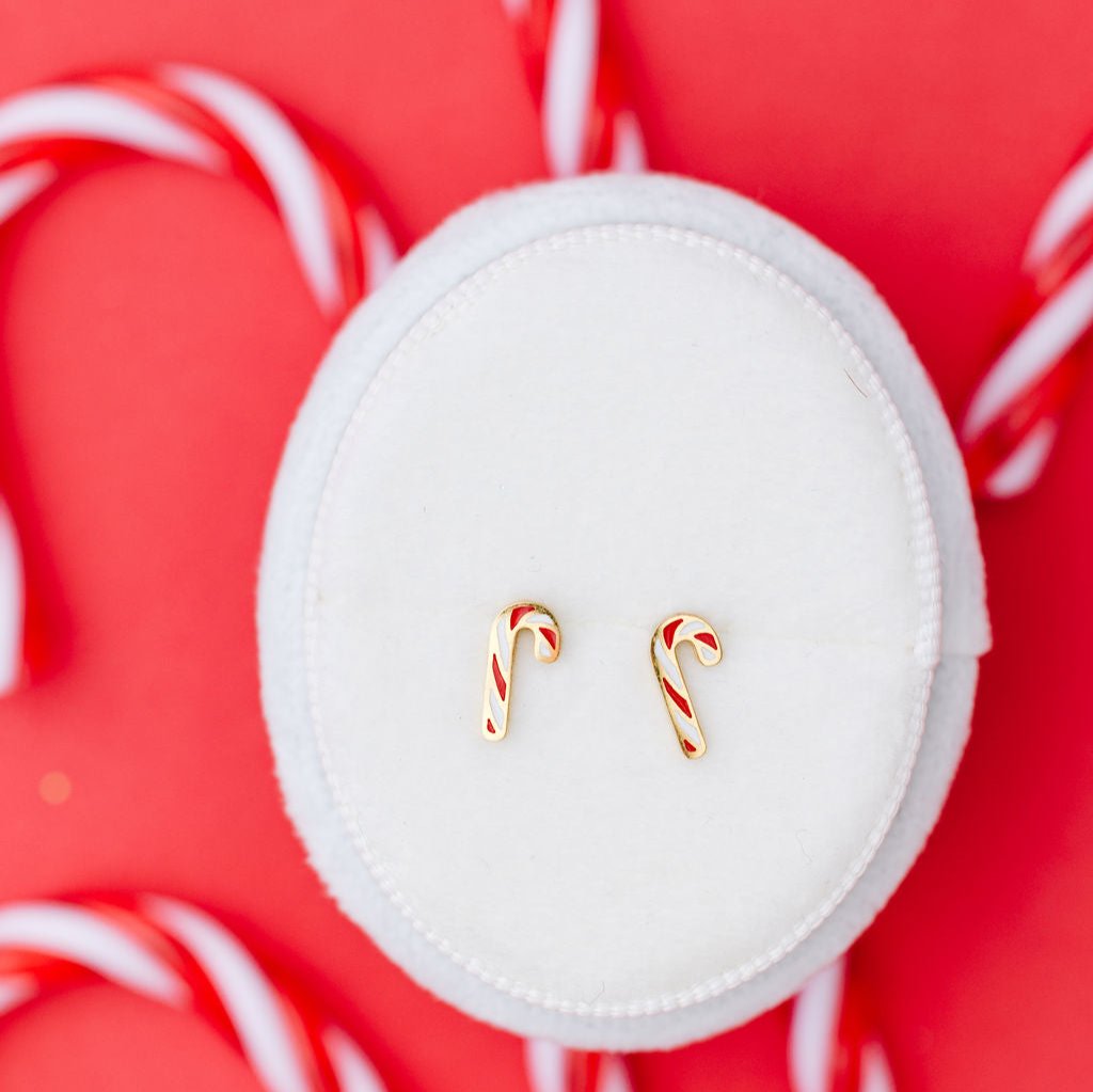Pair of candy cane stud earrings