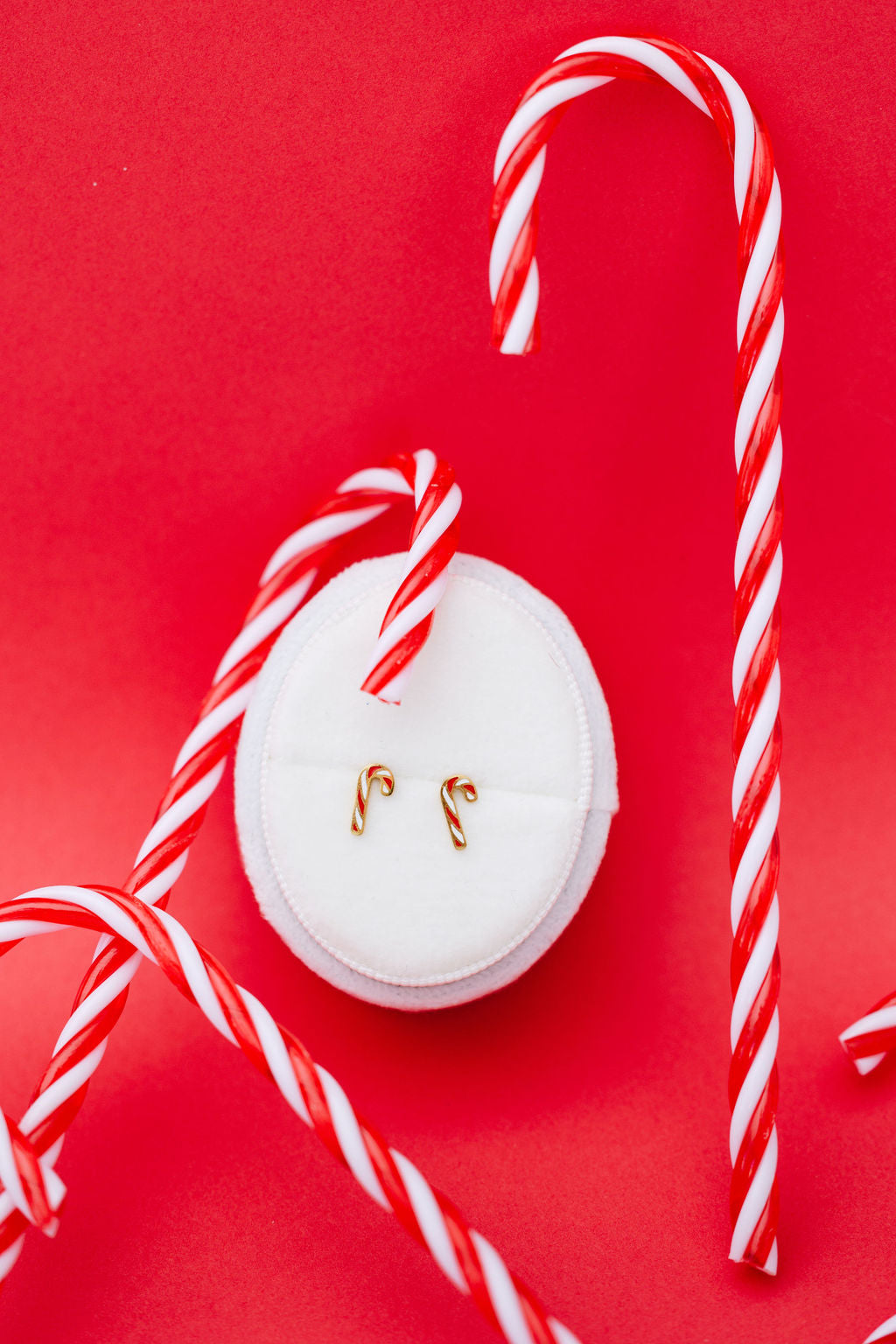 Candy Cane Stud Earrings