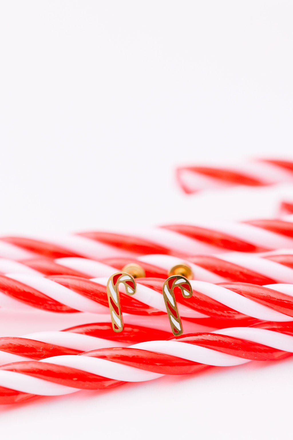 Candy Cane Stud Earrings