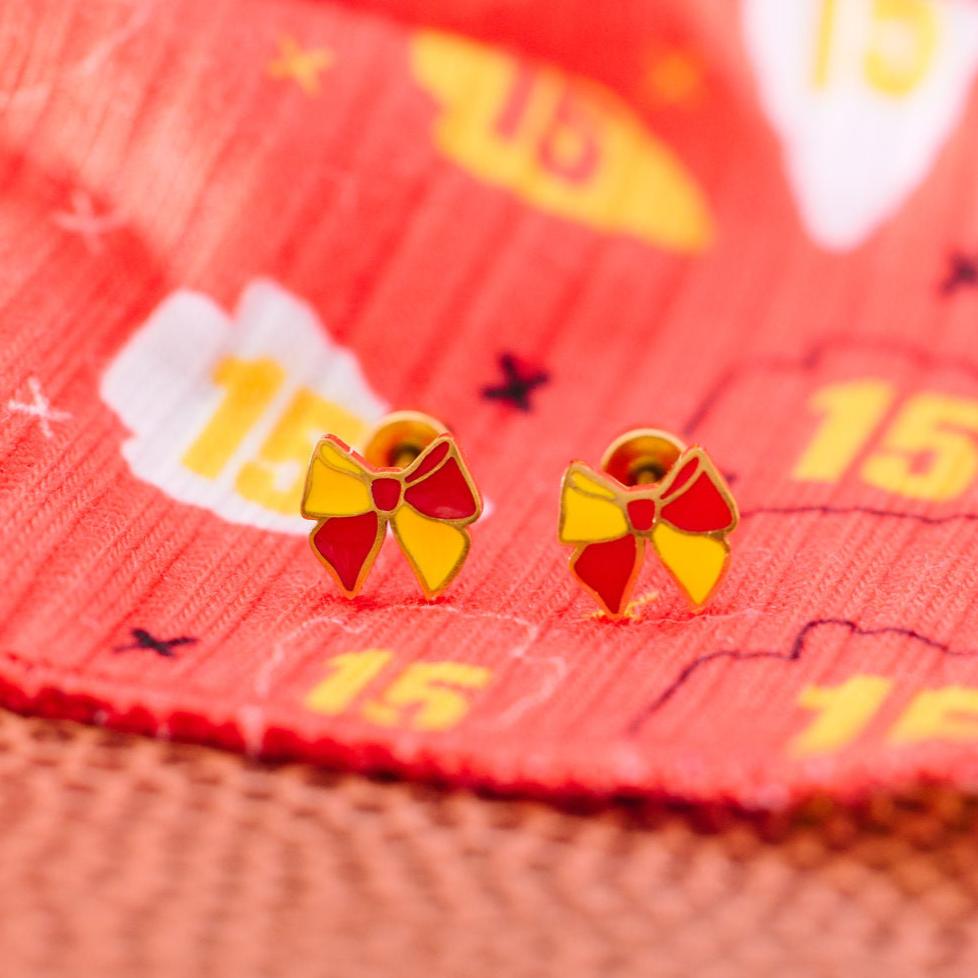 KC cheer bow stud earrings