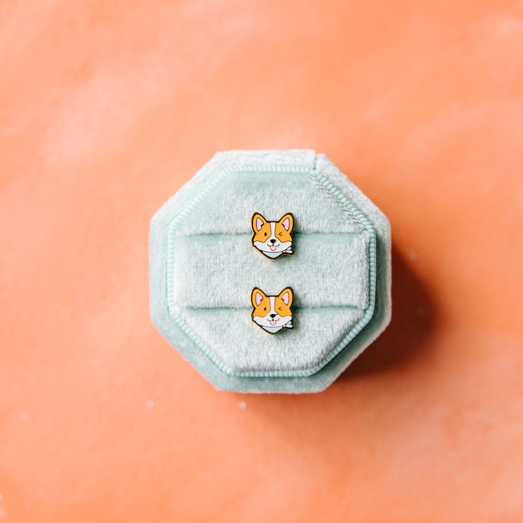 Pair of corgi stud earrings