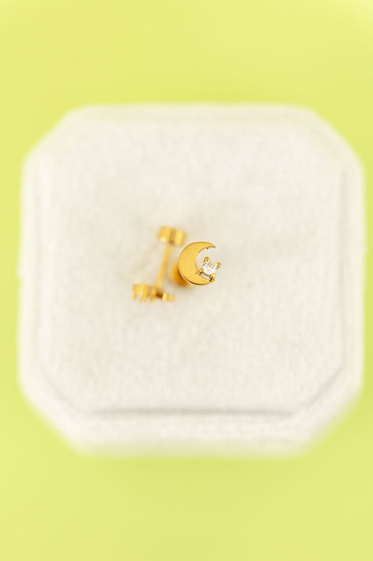 Crescent Moon Stud Earrings