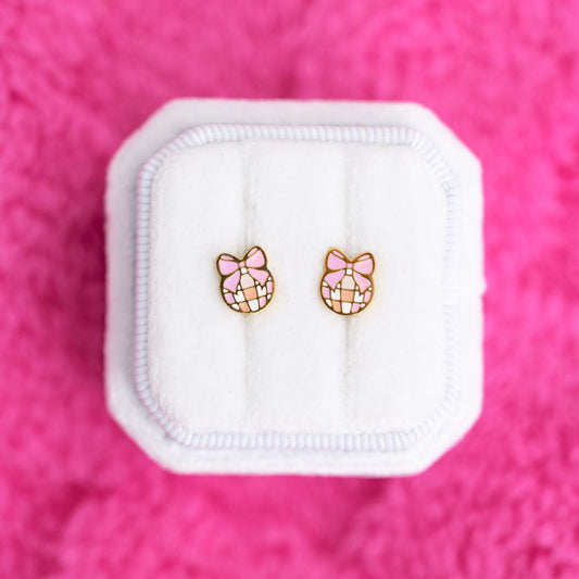 Disco Bow Stud Earrings