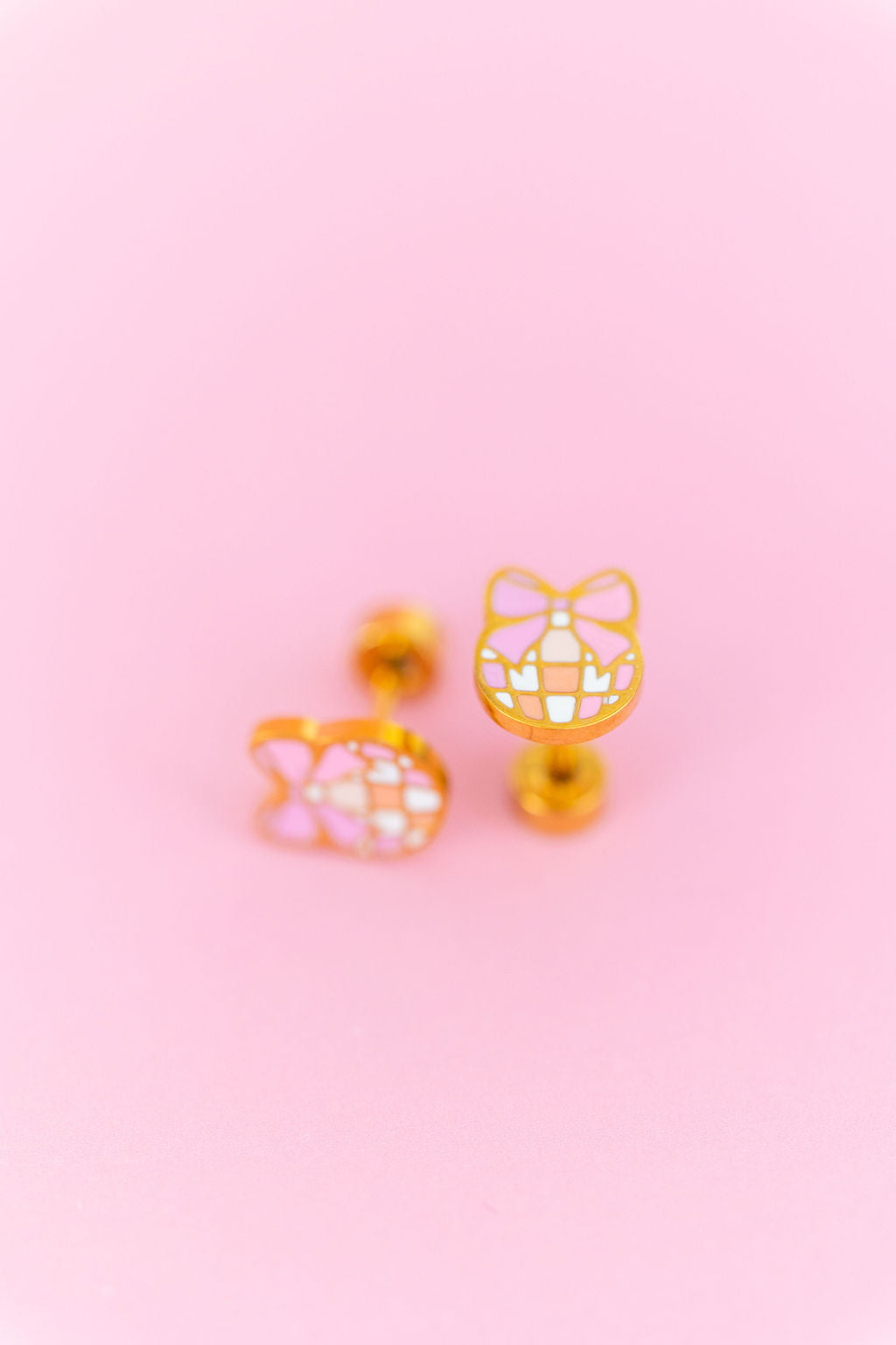 Disco Bow Stud Earrings