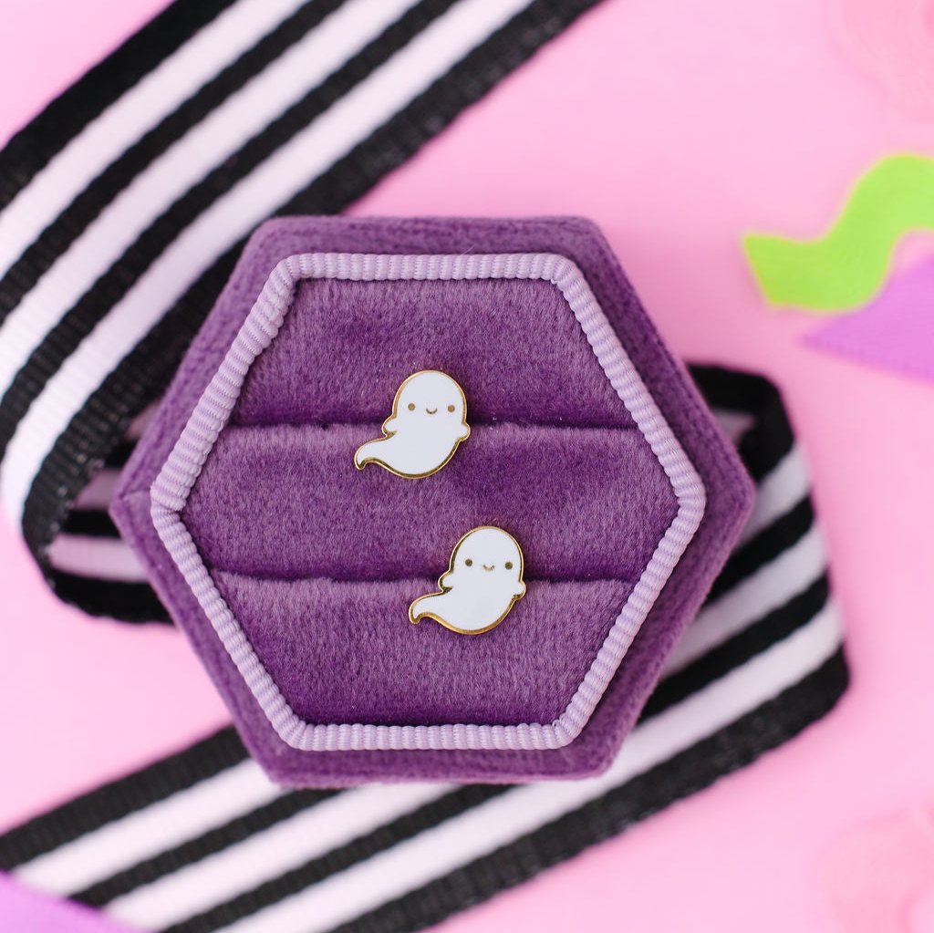 Pair of ghost stud earrings