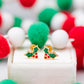 Holiday Holly Stud Earrings