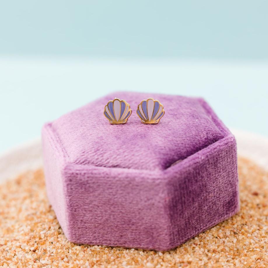 Pair of seashell stud earrings