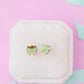 Mint Bow Stud Earrings