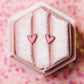 Pink Hearts Stud Earrings