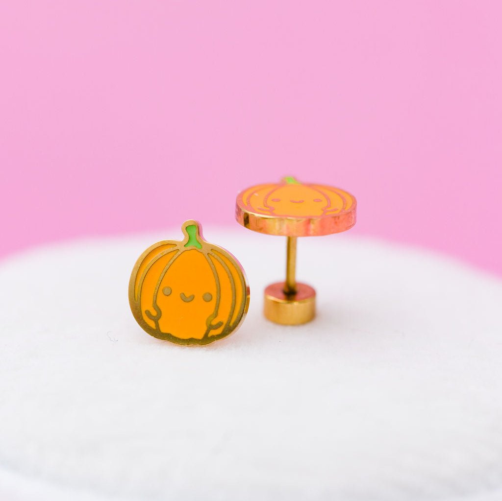 Pair of pumpkin stud earrings