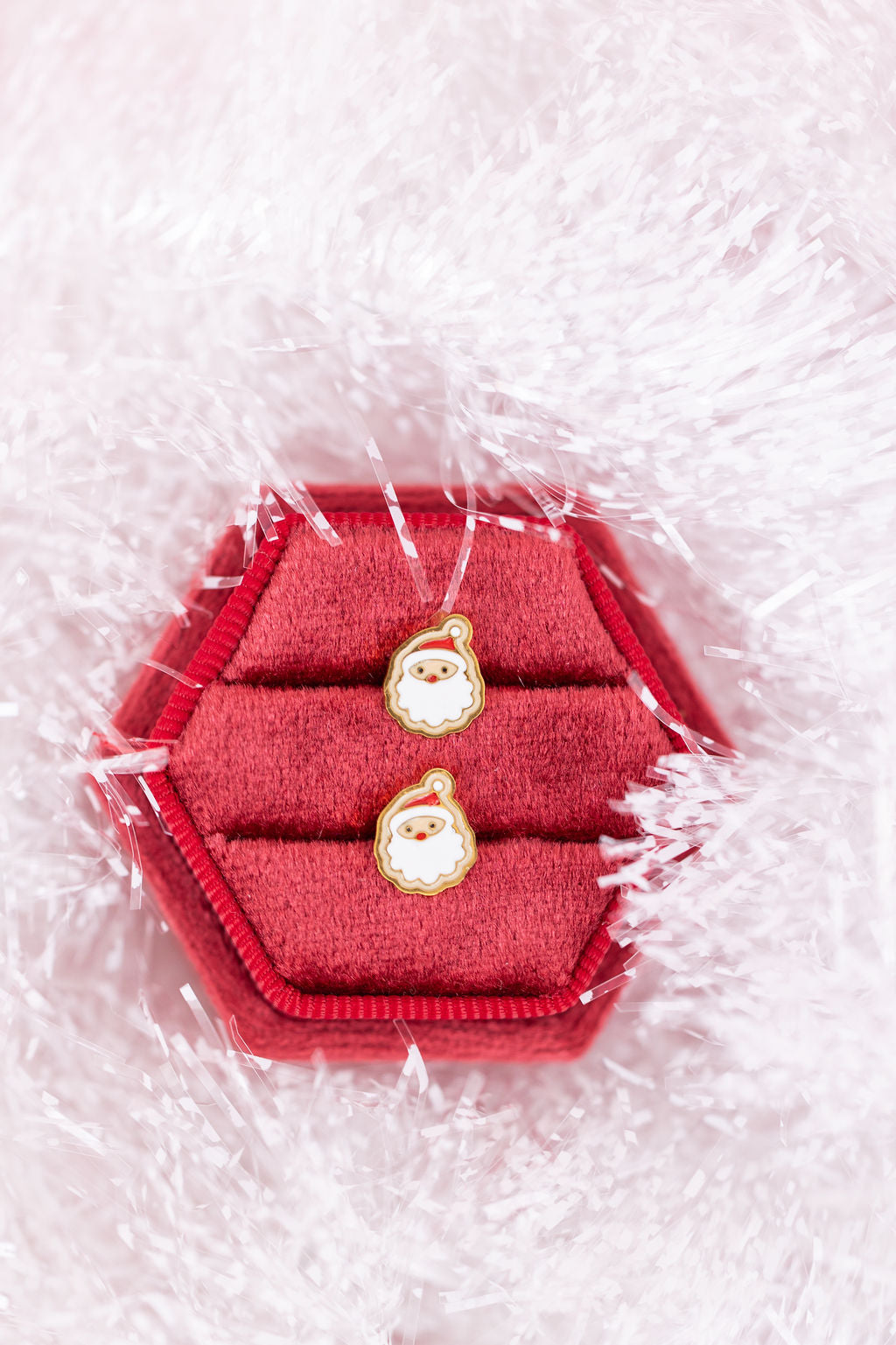 Santa Sugar Cookie Stud Earrings