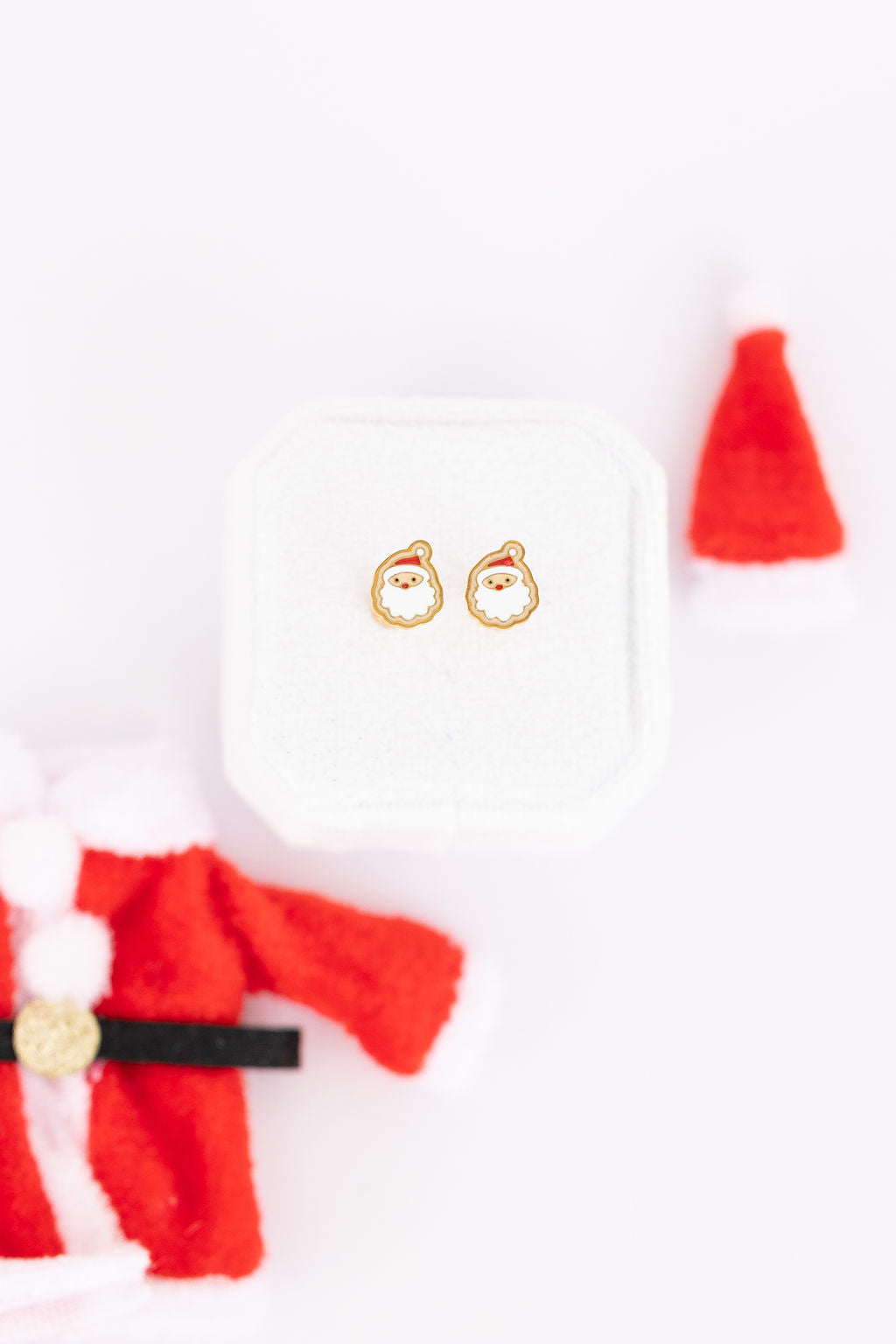 Santa Sugar Cookie Stud Earrings