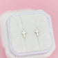Silver Tiny Cross Stud Earrings