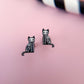 Glow-in-the-Dark Skeleton Kitties Stud Earrings