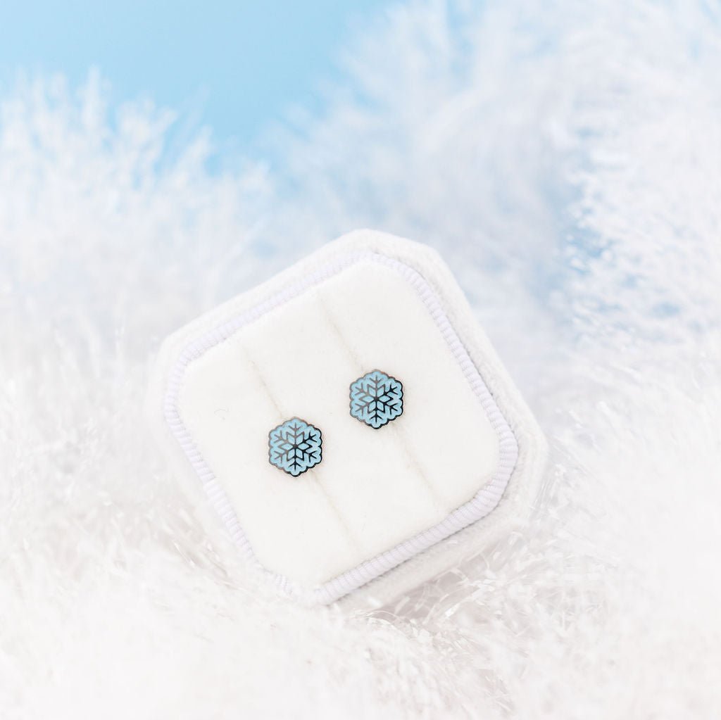 Pair of snowflake stud earrings