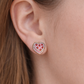 vintage heart cake stud earrings worn by young girl