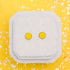 Pair of yellow smiley face stud earrings