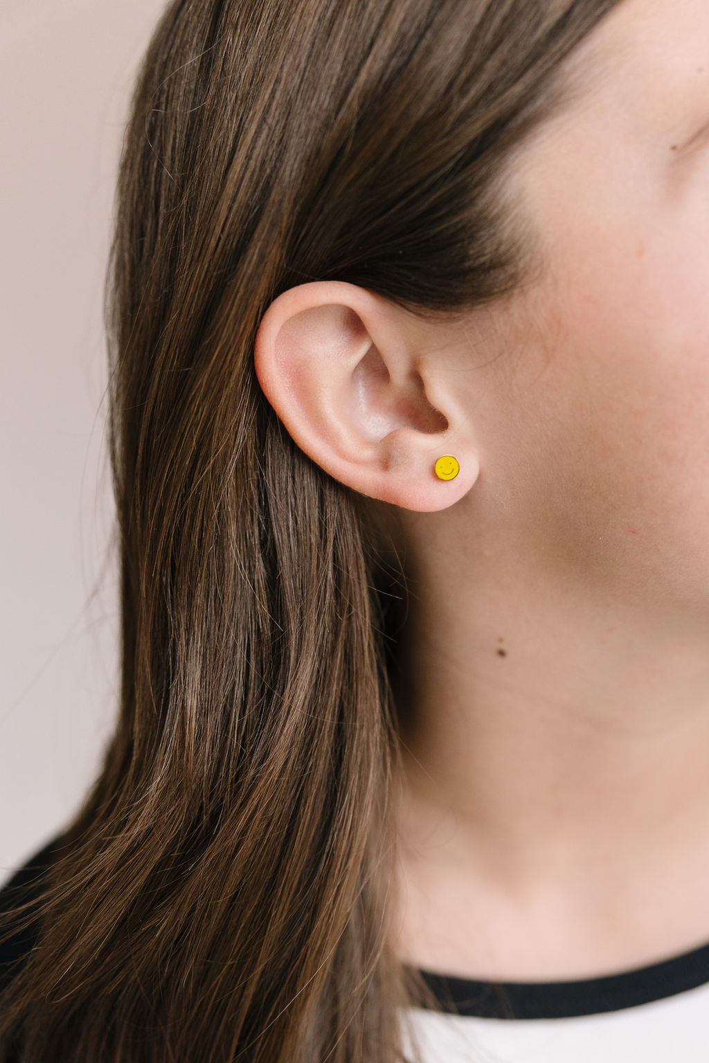 Yellow Smiley Stud Earrings