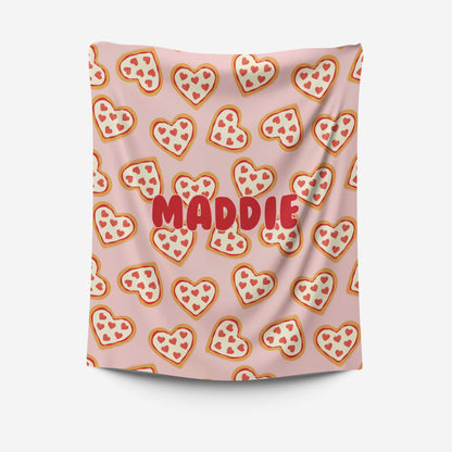 Pizza Hearts | Personalized Plush Blanket