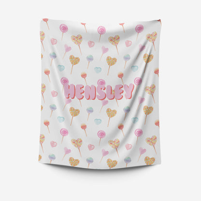 Lollipops | Personalized Plush Blanket