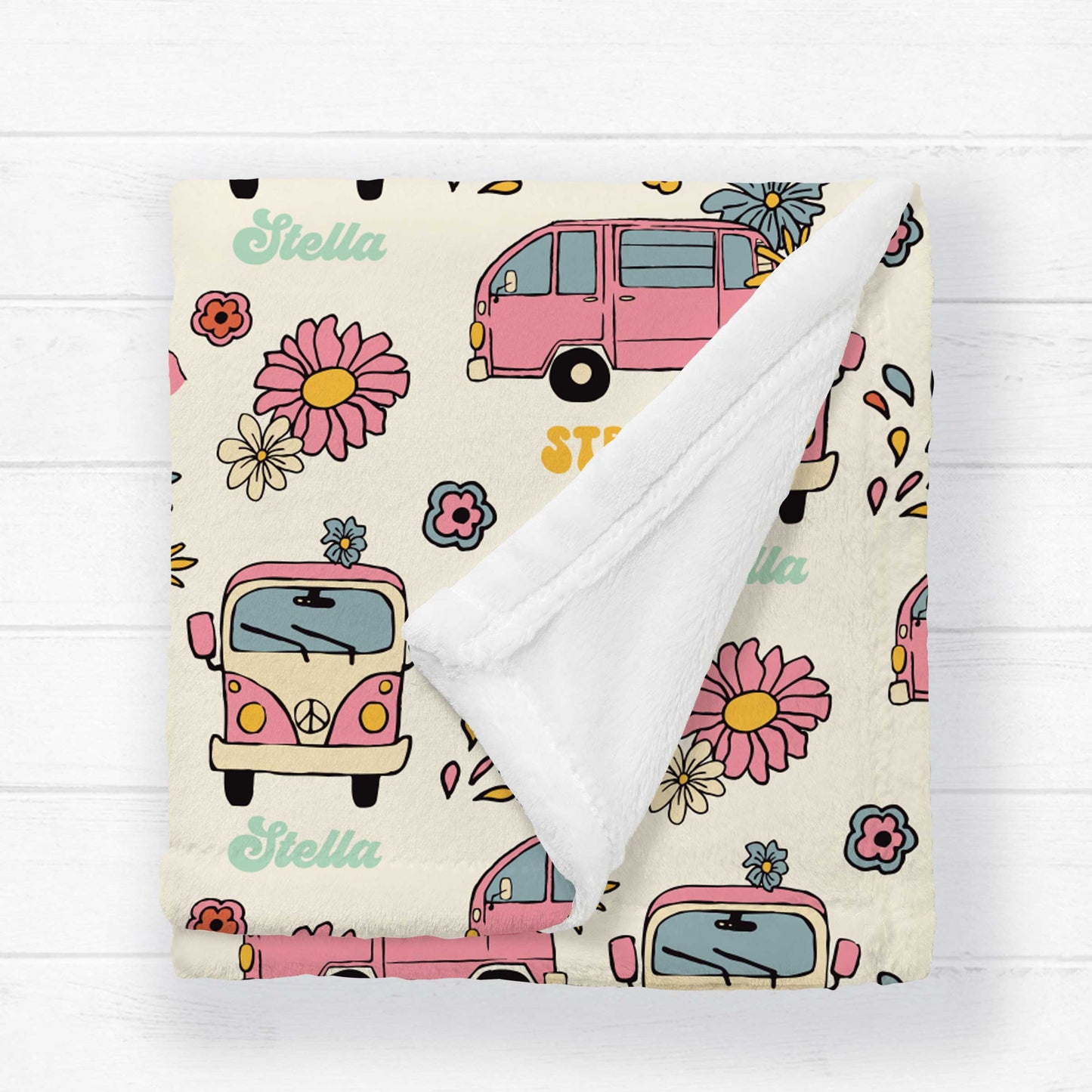 Hippie Van | Personalized Plush Blanket