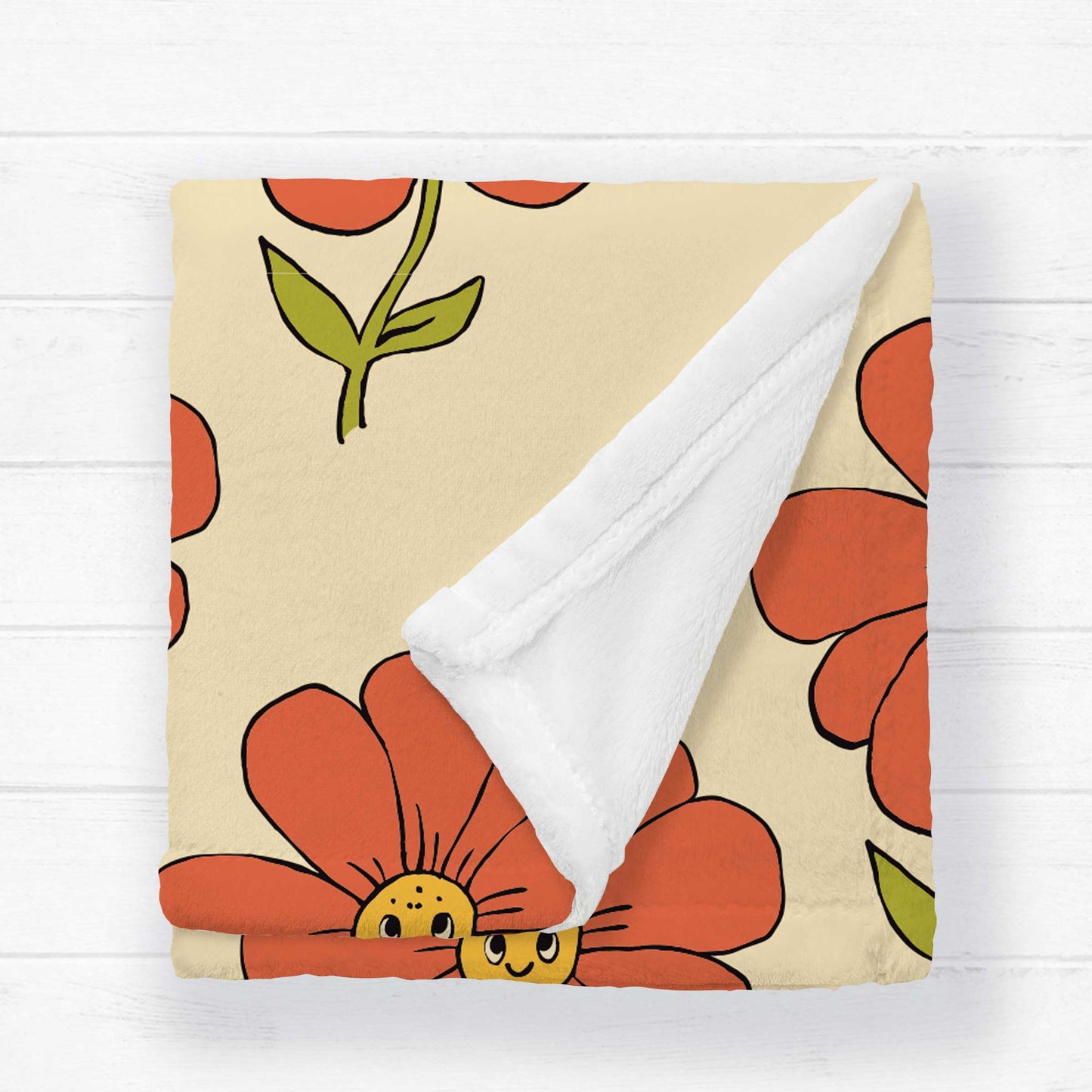 Happy Poppy | Personalized Plush Blanket