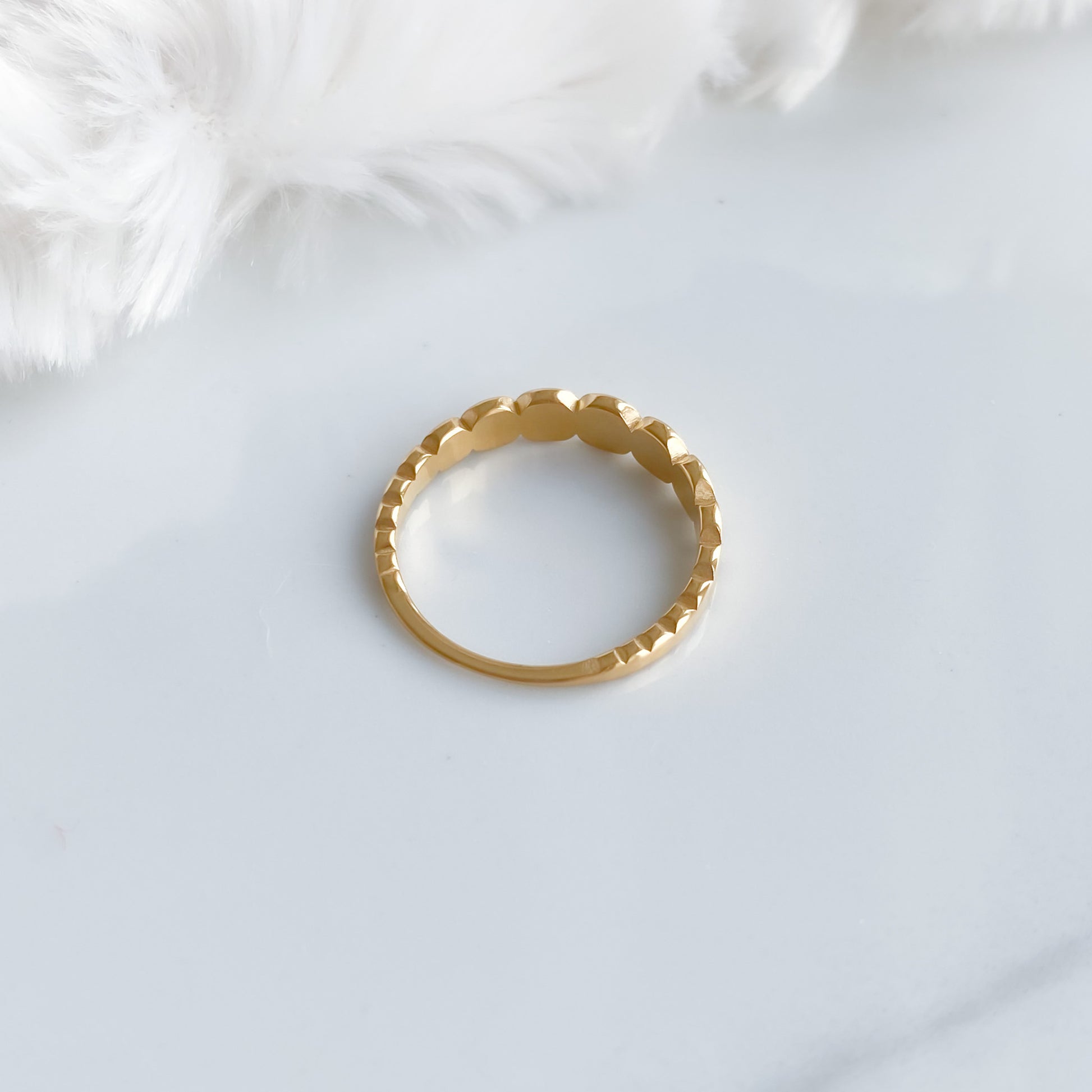 18K gold plated minimalist jewelry scallop ring