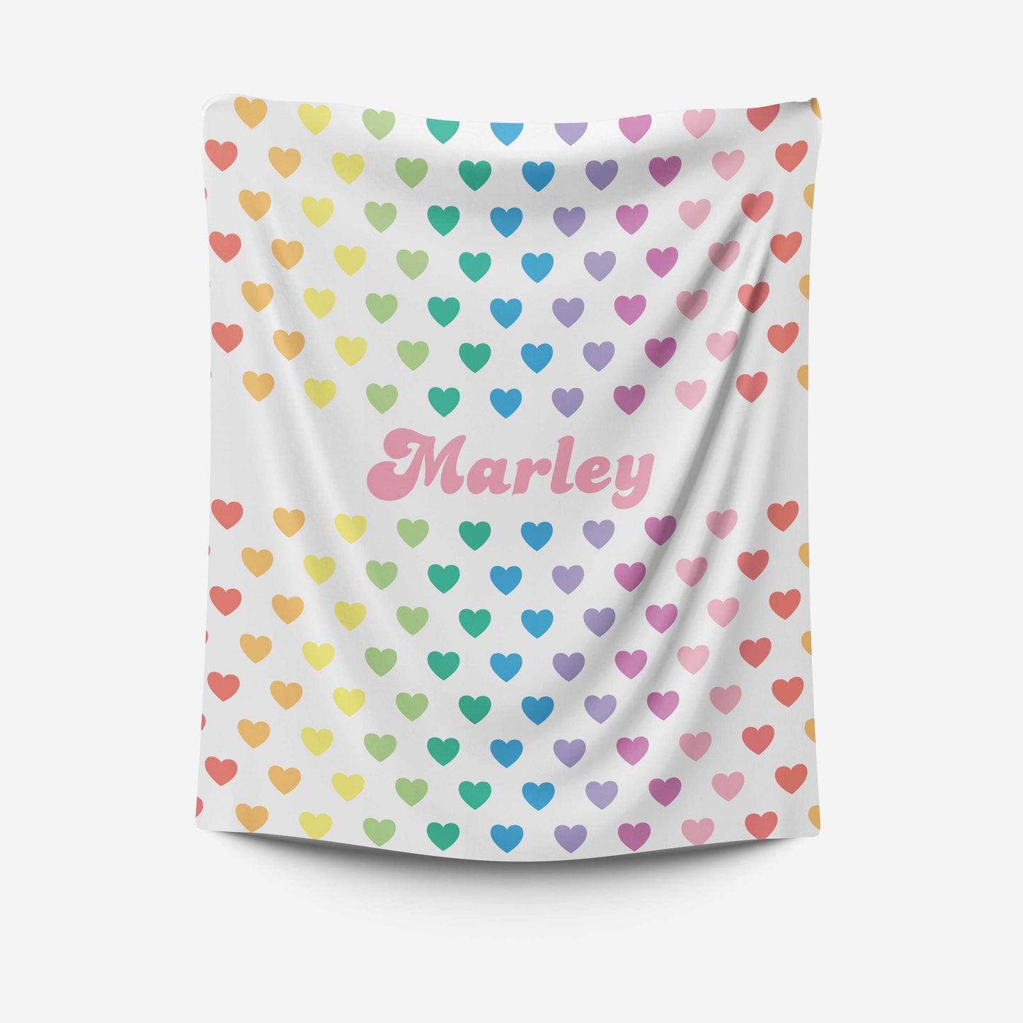 Rainbow Hearts | Personalized Plush Blanket