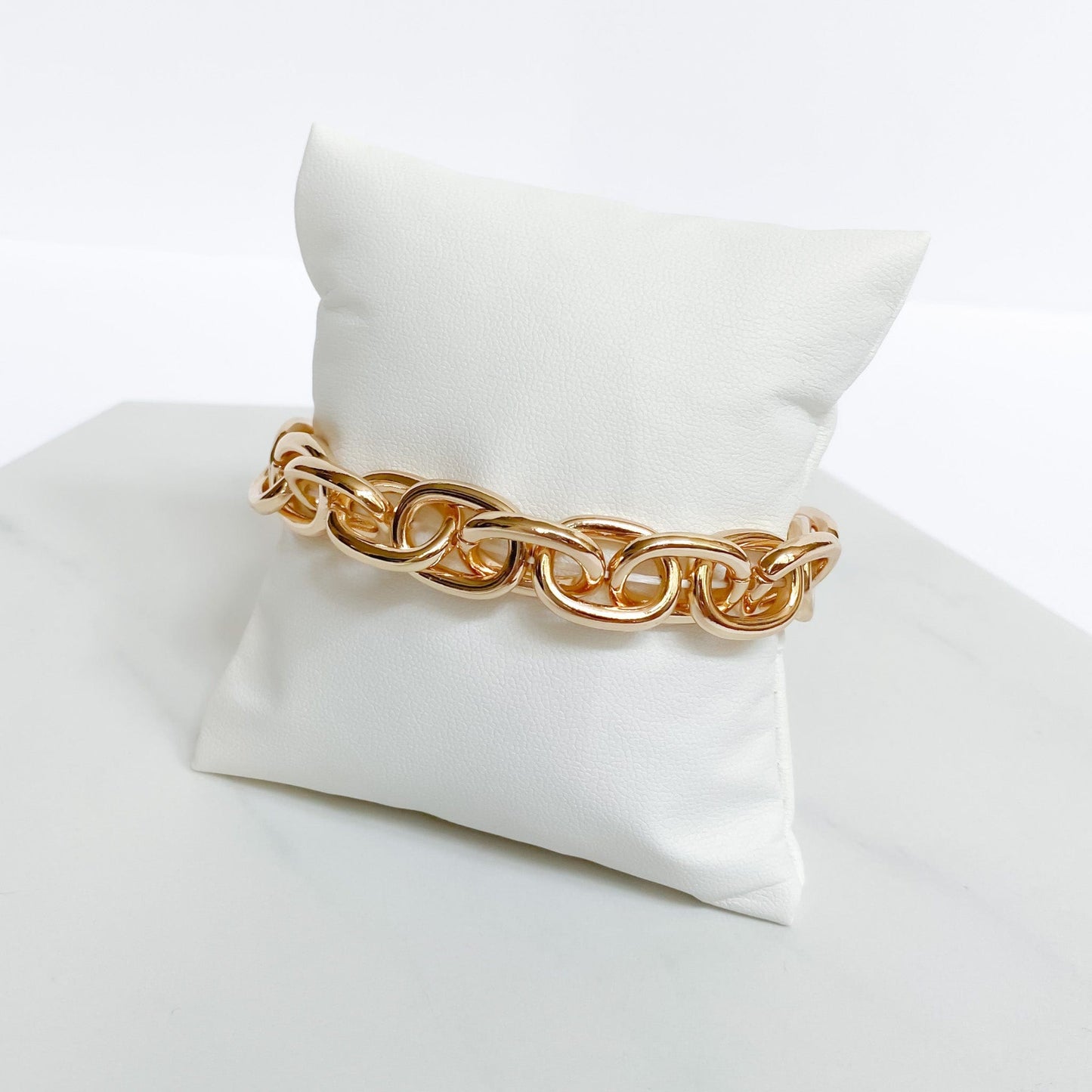 Stretch Gold Chain Link Bracelet