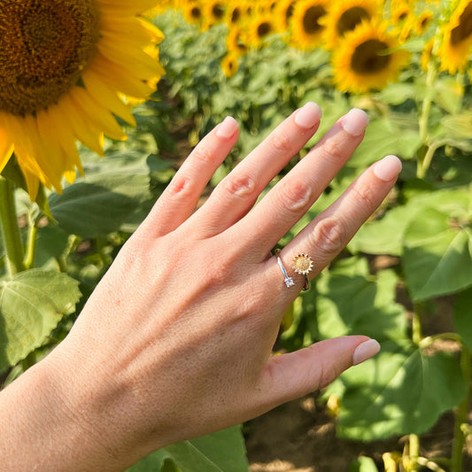 Sunflower Fidget Spinner Ring