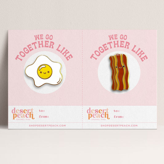 A &quot;We Go Together Like Eggs & Bacon&quot; BFF Enamel Pin Set